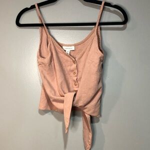 Top shop Pink Tie Crop Tank Top